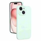 For iPhone 15 Fine Hole Liquid Silicone Phone Case(Mint Green) - 1