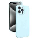 For iPhone 15 Pro Max Fine Hole Liquid Silicone Phone Case(Sierra Blue) - 1
