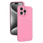 For iPhone 15 Pro Max Fine Hole Liquid Silicone Phone Case(Rose Pink) - 1