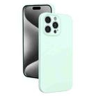 For iPhone 15 Pro Max Fine Hole Liquid Silicone Phone Case(Mint Green) - 1