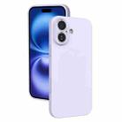 For iPhone 16 Fine Hole Liquid Silicone Phone Case(Purple) - 1