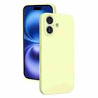 For iPhone 16 Fine Hole Liquid Silicone Phone Case(Yellow) - 1