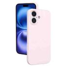For iPhone 16 Fine Hole Liquid Silicone Phone Case(Pink) - 1