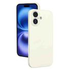 For iPhone 16 Fine Hole Liquid Silicone Phone Case(White) - 1