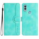 For Kyocera Android One S10 / S9 Heart Pattern Skin Feel Leather Phone Case(Light Blue) - 1