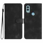 For Kyocera Android One S10 / S9 Heart Pattern Skin Feel Leather Phone Case(Black) - 1