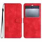 For Kyocera Basio 3 Heart Pattern Skin Feel Leather Phone Case(Red) - 1