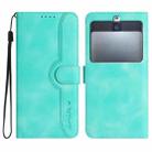 For Kyocera Basio 3 Heart Pattern Skin Feel Leather Phone Case(Light Blue) - 1