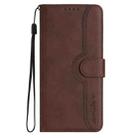 For Kyocera DIGNO BX Heart Pattern Skin Feel Leather Phone Case(Brown) - 2