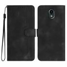 For Kyocera DIGNO BX Heart Pattern Skin Feel Leather Phone Case(Black) - 1