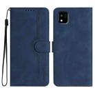 For Kyocera Kantan Sumaho3 A205KC Heart Pattern Skin Feel Leather Phone Case(Royal Blue) - 1