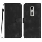 For Kyocera Urbano V04 KYV45 Heart Pattern Skin Feel Leather Phone Case(Black) - 1