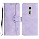 For Kyocera Urbano V04 KYV45 Heart Pattern Skin Feel Leather Phone Case(Purple) - 1