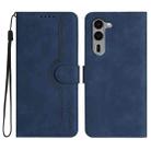 For Fujitsu Arrows We2 Plus Heart Pattern Skin Feel Leather Phone Case(Royal Blue) - 1