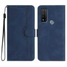 For TCL 20 R 5G Heart Pattern Skin Feel Leather Phone Case(Royal Blue) - 1