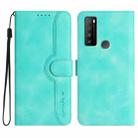 For TCL 30 XL Heart Pattern Skin Feel Leather Phone Case(Light Blue) - 1