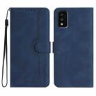 For TCL 30T Heart Pattern Skin Feel Leather Phone Case(Royal Blue) - 1