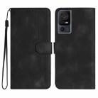For TCL 40 SE Heart Pattern Skin Feel Leather Phone Case(Black) - 1