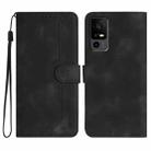 For TCL 40 R 5G Heart Pattern Skin Feel Leather Phone Case(Black) - 1