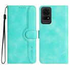 For TCL 50 LE Heart Pattern Skin Feel Leather Phone Case(Light Blue) - 1