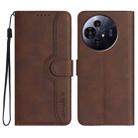 For TCL 50 Pro NxtPaper Heart Pattern Skin Feel Leather Phone Case(Brown) - 1