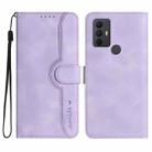 For TCL 305 / 306 / 30E / 30 SE Heart Pattern Skin Feel Leather Phone Case(Purple) - 1