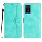 For TCL 501 Heart Pattern Skin Feel Leather Phone Case(Light Blue) - 1