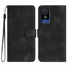 For TCL 501 Heart Pattern Skin Feel Leather Phone Case(Black) - 1