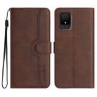 For TCL 502 Heart Pattern Skin Feel Leather Phone Case(Brown) - 1