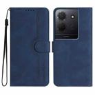 For TCL 503 Heart Pattern Skin Feel Leather Phone Case(Royal Blue) - 1