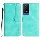 For TCL 505 Heart Pattern Skin Feel Leather Phone Case(Light Blue) - 1