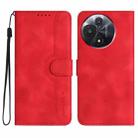 For TCL 60R 5G Heart Pattern Skin Feel Leather Phone Case(Red) - 1