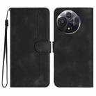 For TCL 60R 5G Heart Pattern Skin Feel Leather Phone Case(Black) - 1