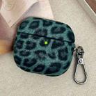 For AirPods 4 Leopard Texture Wireless Earphone PC Case(Green) - 1