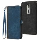 For Kyocera Urbano V04 KYV45 Side Buckle Double Fold Hand Strap Leather Phone Case(Royal Blue) - 1