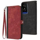 For TCL 50 5G / 50 XE / 50 XE NXTpaper Side Buckle Double Fold Hand Strap Leather Phone Case(Red) - 1