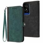 For TCL 50 5G / 50 XE / 50 XE NXTpaper Side Buckle Double Fold Hand Strap Leather Phone Case(Dark Green) - 1