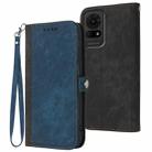 For TCL 50 LE Side Buckle Double Fold Hand Strap Leather Phone Case(Royal Blue) - 1