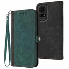 For TCL 50 LE Side Buckle Double Fold Hand Strap Leather Phone Case(Dark Green) - 1