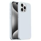 For iPhone 15 Pro Max Burom Cloud Sensing Ultra-thin Liquid Silicone Full Coverage Phone Case(Glacier Blue) - 1