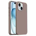 For iPhone 15 Burom Cloud Sensing Ultra-thin Liquid Silicone Full Coverage Phone Case(Qiaoli Brown) - 1