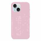 For iPhone 15 Burom Cloud Sensing Ultra-thin Liquid Silicone Full Coverage Phone Case(Cherry Blossom) - 2
