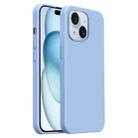 For iPhone 15 Burom Cloud Sensing Ultra-thin Liquid Silicone Full Coverage Phone Case(Haze Blue) - 1