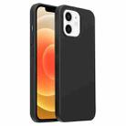 For iPhone 12 Burom Cloud Sensing Ultra-thin Liquid Silicone Full Coverage Phone Case(Jazz Black) - 1