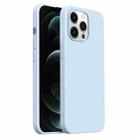 For iPhone 12 Pro Max Burom Cloud Sensing Ultra-thin Liquid Silicone Full Coverage Phone Case(Cloud Blue) - 1