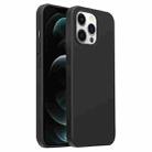 For iPhone 12 Pro Max Burom Cloud Sensing Ultra-thin Liquid Silicone Full Coverage Phone Case(Jazz Black) - 1
