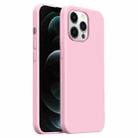 For iPhone 12 Pro Max Burom Cloud Sensing Ultra-thin Liquid Silicone Full Coverage Phone Case(Peach Powder) - 1