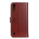 For ZTE A5 (2020) 3-Color Pearl Texture Magnetic Buckle Horizontal Flip PU Leather Case with Card Slots & Wallet & Holder(Brown) - 3
