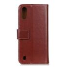 For ZTE A7 (2020) 3-Color Pearl Texture Magnetic Buckle Horizontal Flip PU Leather Case with Card Slots & Wallet & Holder(Brown) - 3