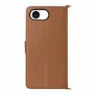 For iPhone 16e Multifunctional 6-Card Slots Leather Phone Case with Wrist Strap(Brown) - 3